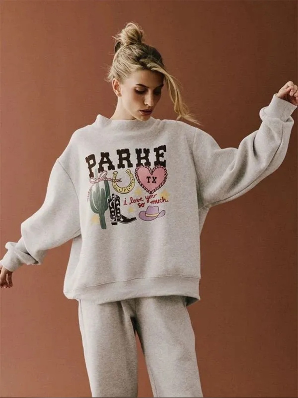 Parke (SOLD OUT) Texas Graphic Mockneck Sweatshirt